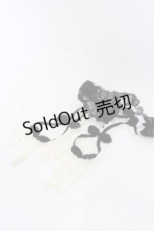 画像: 星箱works / 青華磁 レース手袋  シロ×クロ O-25-10-31-2063-PU-ZA-OW-OS