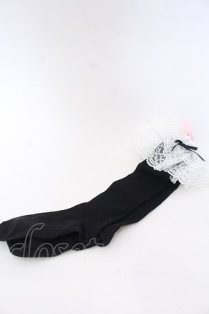 画像: metamorphose / ラッセルレースハイソックス  クロ×シロ O-25-10-31-2067-ME-ZA-IG-OS