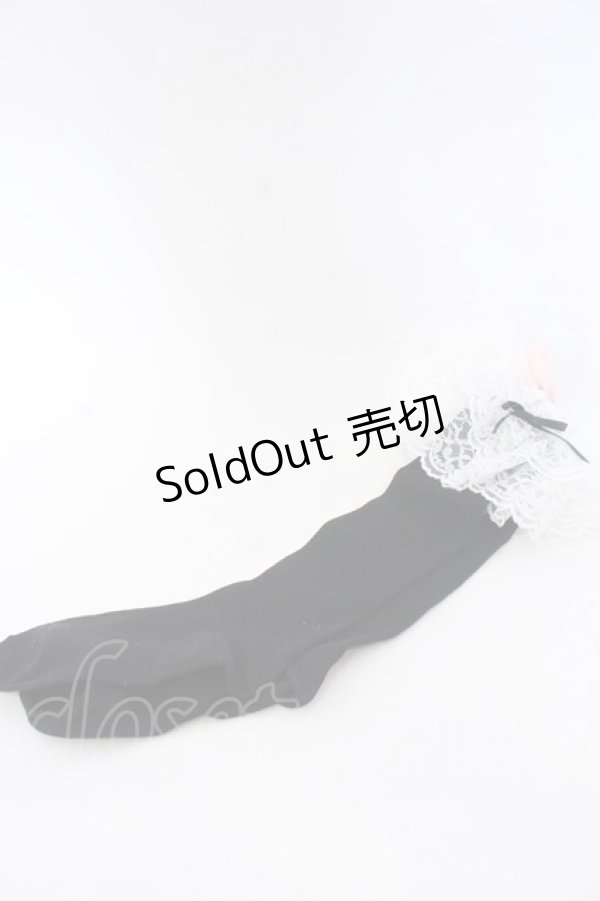 画像1: metamorphose / ラッセルレースハイソックス  クロ×シロ O-25-10-31-2067-ME-ZA-IG-OS (1)