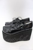 画像2: DearMyLove / 11cm厚底レースアップおでこパンプス 25.5ｃｍ ブラックエナメル O-25-10-31-2074-EL-SH-OW-OS (2)