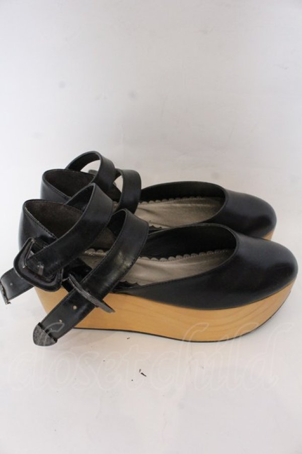 画像5: ALICE and the PIRATES / アンティーク木底シューズ M クロ O-25-10-31-2077-PA-SH-OW-OS (5)