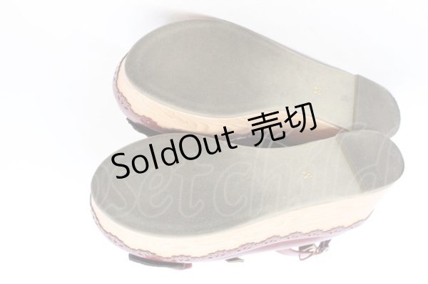 画像9: axes femme kawaii / スカラップ木底風シューズ M アカ O-25-10-31-2005-AX-SH-OW-OS (9)