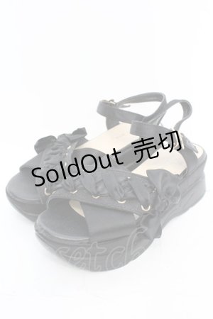 画像: 【SALE】axes femme / レースアップスポサン M クロ O-25-10-31-2008-AX-SH-OW-ZT273