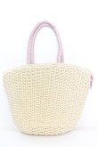 画像2: axes femme POETIQUE / リボン雑材風バッグ 23×20×13cm ナチュラル×ピンク O-25-10-31-2002-AX-BG-IG-ZT308 (2)
