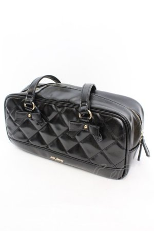 画像: axes femme / ヨコ柄キルトボストンバッグ  クロ O-25-10-31-2003-AX-BG-IG-OS