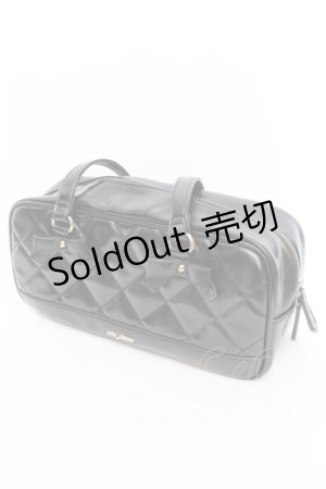 画像: axes femme / ヨコ柄キルトボストンバッグ  クロ O-25-10-31-2003-AX-BG-IG-ZT1102W