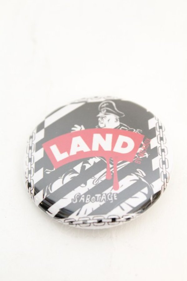 画像1: LAND by MILKBOY / 缶バッジ  ホワイト×ブラック×レッド O-25-10-31-2020-MB-ZA-IG-OS (1)
