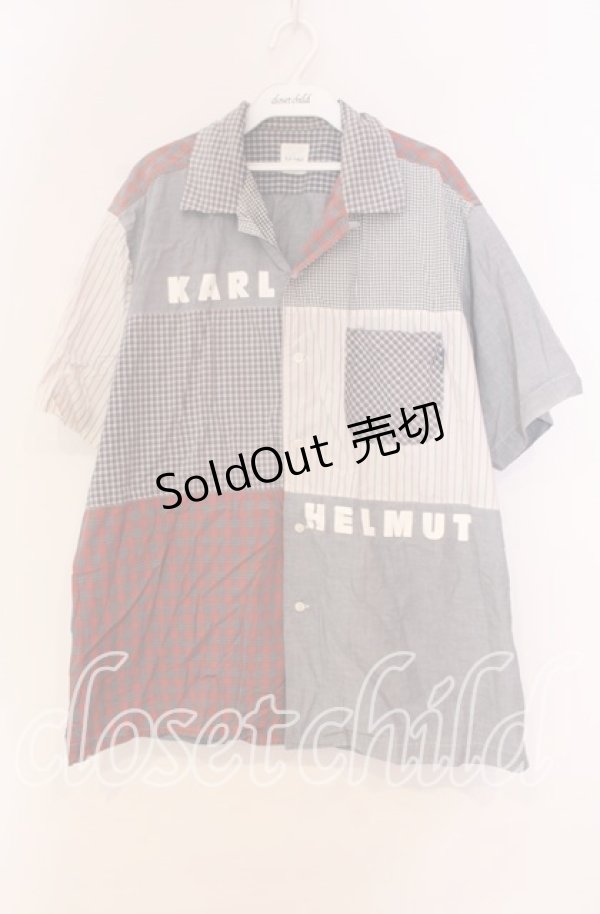 画像1: 【SALE】Karl Helmut / ギンガム切り替えシャツ  ブルー O-25-10-31-002-EL-BL-IG-ZT191 (1)