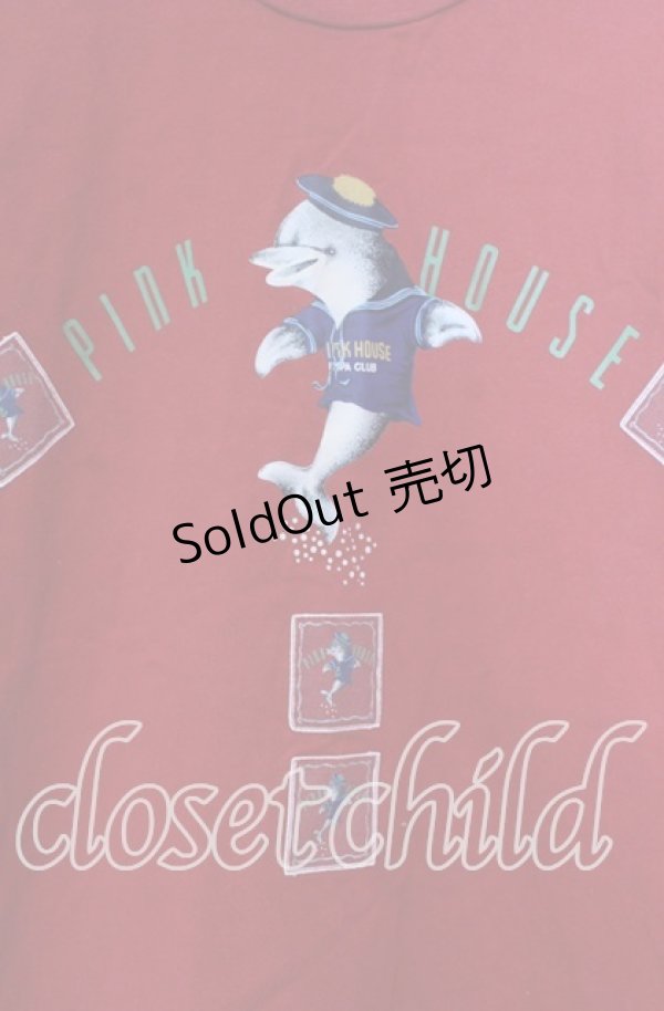 画像2: PINK HOUSE / いるかプリントTシャツ L アカ O-25-10-31-011-LO-TS-IG-ZT080 (2)