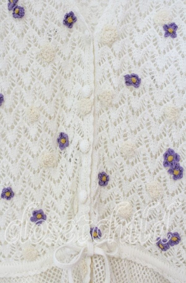 画像2: PINK HOUSE / フラワーモチーフ鍵編みベスト  オフシロ O-25-10-31-013-LO-TO-IG-ZT191 (2)