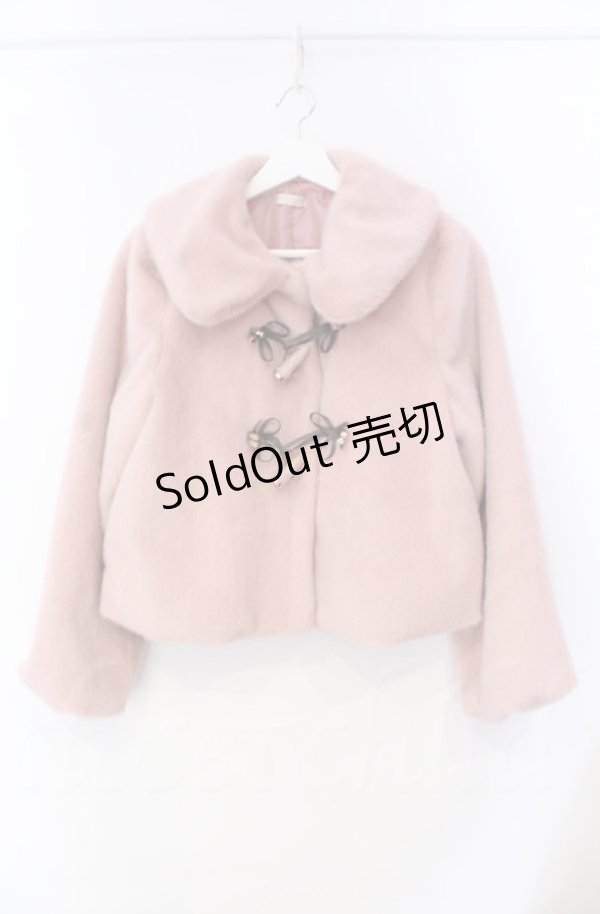 画像1: axes femme POETIQUE / リボントグル釦ファーコート  ピンク O-25-10-31-3001-AX-CO-IG-OS (1)