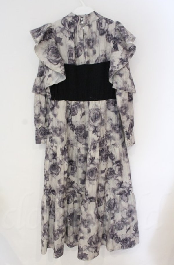 画像3: axes femme / グラデーションローズ柄ワンピース  クロ O-25-10-31-3032-AX-OP-IG-OS (3)