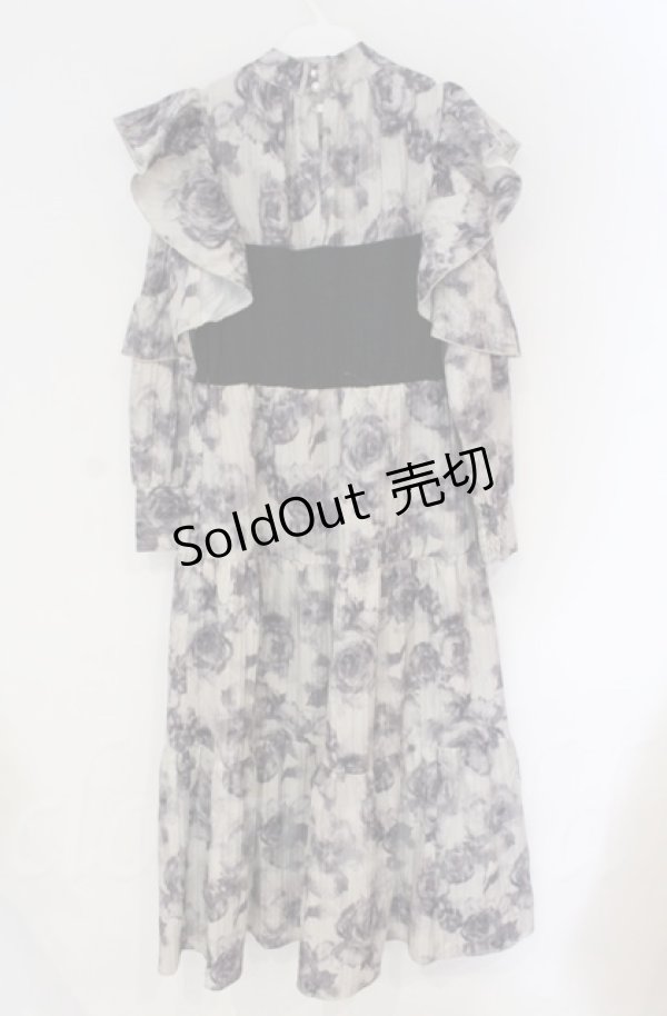 画像3: axes femme / グラデーションローズ柄ワンピース  クロ O-25-10-31-3032-AX-OP-IG-OS (3)