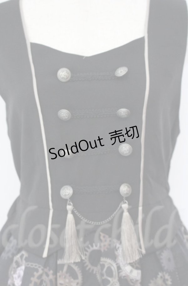 画像2: axes femme / レトロクロック柄ジャンスカ  クロ O-25-10-31-3033-AX-OP-IG-OS (2)