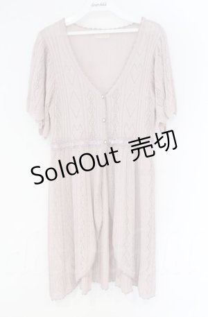 画像: 【SALE】axes femme POETIQUE / トランプ柄透かし編みカーディガン  ピンKう０ O-25-10-31-3034-AX-TO-IG-ZT360