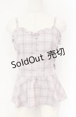 画像: axes femme POETIQUE / リボンチェックフリルビスチェ  ピンク O-25-10-31-3035-AX-TO-IG-OS