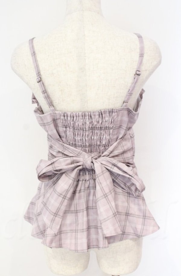 画像3: axes femme POETIQUE / リボンチェックフリルビスチェ  ピンク O-25-10-31-3035-AX-TO-IG-OS (3)