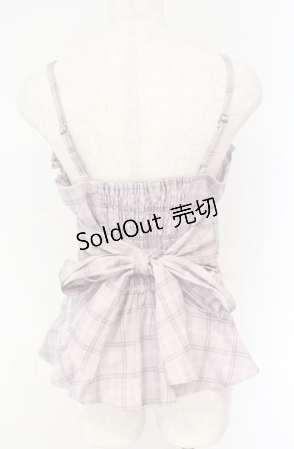 画像3: axes femme POETIQUE / リボンチェックフリルビスチェ  ピンク O-25-10-31-3035-AX-TO-IG-OS (3)