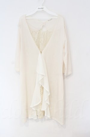 画像: axes femme / バックレースロングカーディガン  アイボリー O-25-10-31-3036-AX-TO-IG-OS