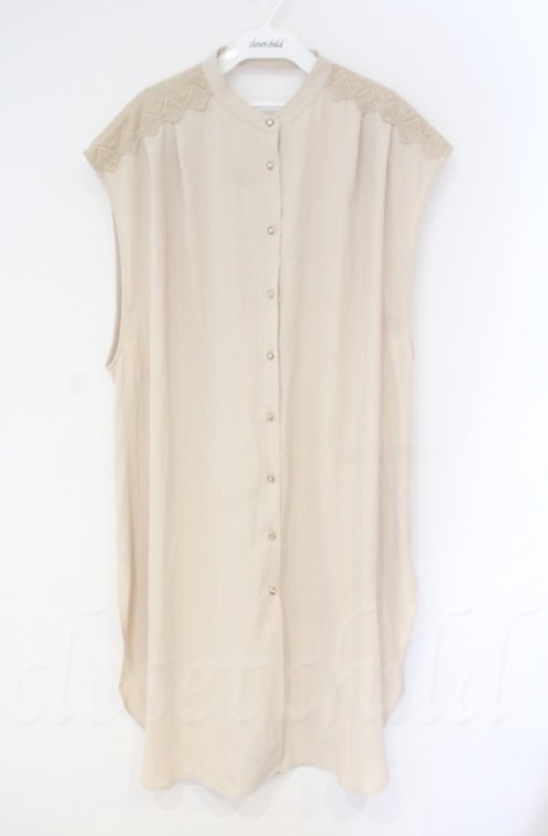 画像1: axes femme / バックレースアップロングジレ  アイボリー O-25-10-31-3038-AX-TO-IG-OS (1)