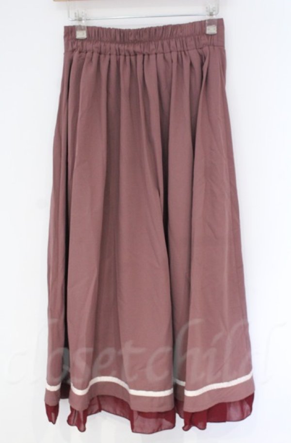 画像3: axes femme / 薔薇刺繍フィッシュテールスカート  ピンク×ワイン O-25-10-31-3039-AX-SK-IG-OS (3)