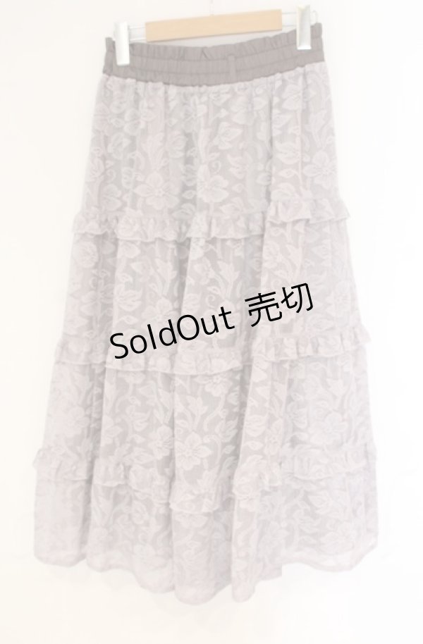 画像3: axes femme / レースロングスカート  モカ O-25-10-31-3041-AX-SK-IG-OS (3)