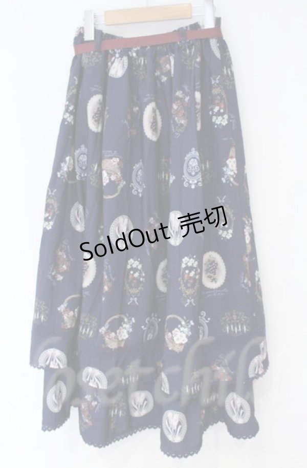 画像3: 【SALE】axes femme / アンティークフルーツ柄スカート  ネイビー O-25-10-31-3044-AX-SK-IG-ZT101 (3)