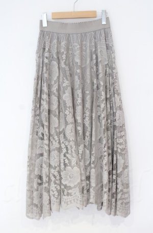 画像: axes femme / レースサーキュラースカート  グレー O-25-10-31-3045-AX-SK-IG-OS