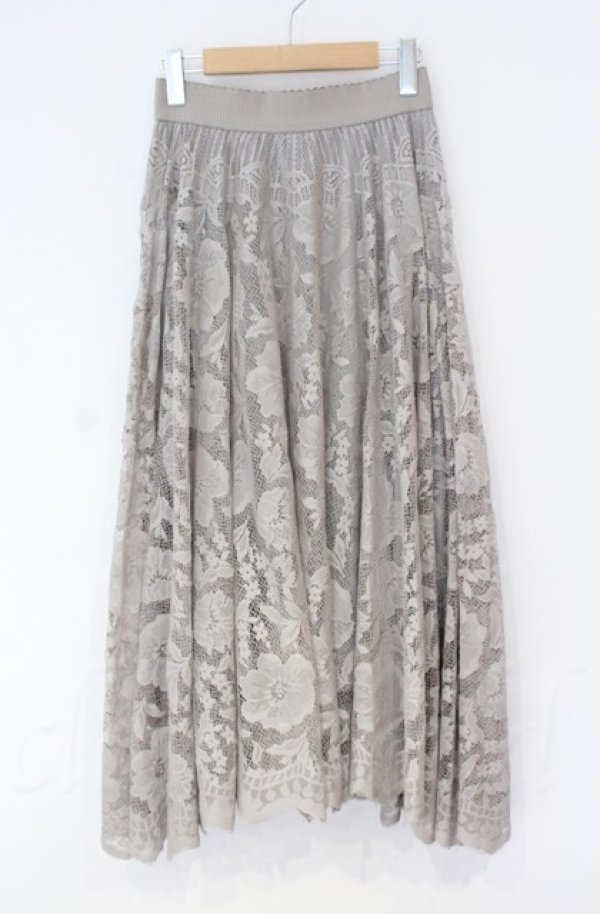 画像1: axes femme / レースサーキュラースカート  グレー O-25-10-31-3045-AX-SK-IG-OS (1)