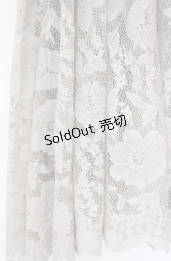 画像2: axes femme / レースサーキュラースカート  グレー O-25-10-31-3045-AX-SK-IG-OS (2)