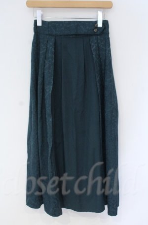 画像: axes femme / ジャカード切替スカート  グリーン O-25-10-31-3049-AX-SK-IG-OS