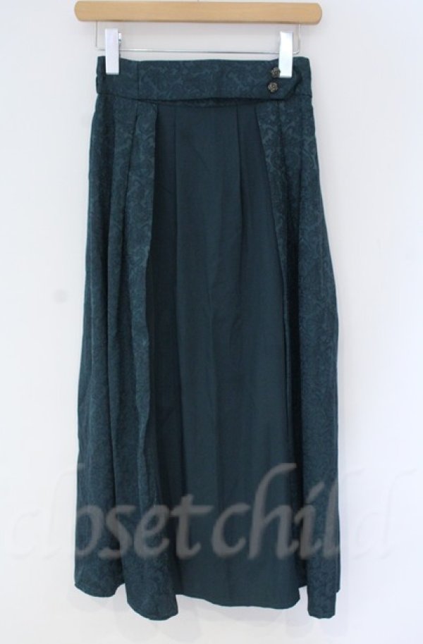 画像1: axes femme / ジャカード切替スカート  グリーン O-25-10-31-3049-AX-SK-IG-OS (1)