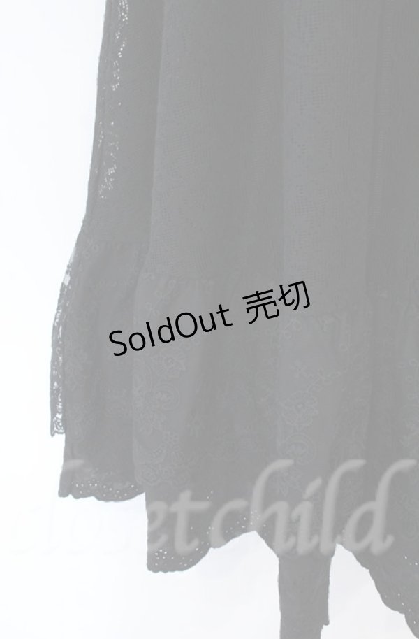 画像2: axes femme / ティアードコットンレーススカート  クロ O-25-10-31-3051-AX-CO-IG-OS (2)