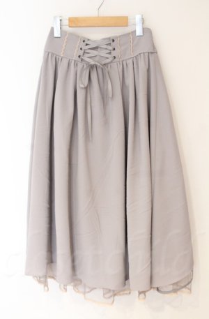 画像: axes femme POETIQUE / バックフリルレースアップスカート  グレー O-25-10-31-3053-AX-SK-IG-OS