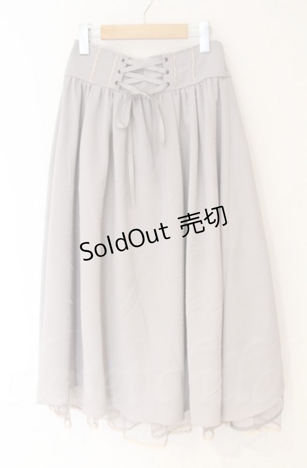 画像1: axes femme POETIQUE / バックフリルレースアップスカート  グレー O-25-10-31-3053-AX-SK-IG-OS (1)