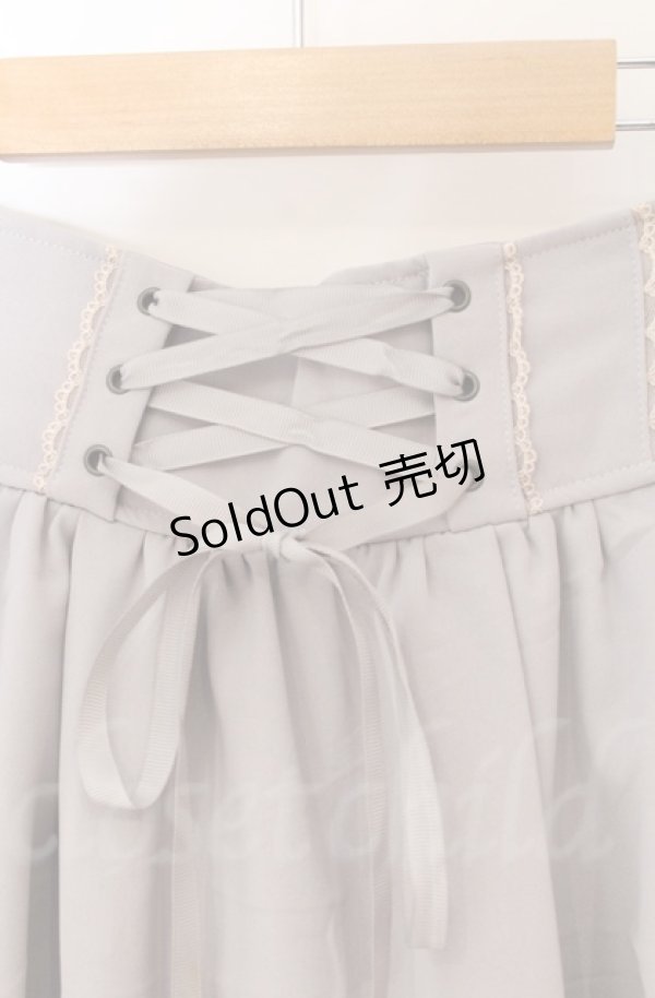 画像2: axes femme POETIQUE / バックフリルレースアップスカート  グレー O-25-10-31-3053-AX-SK-IG-OS (2)