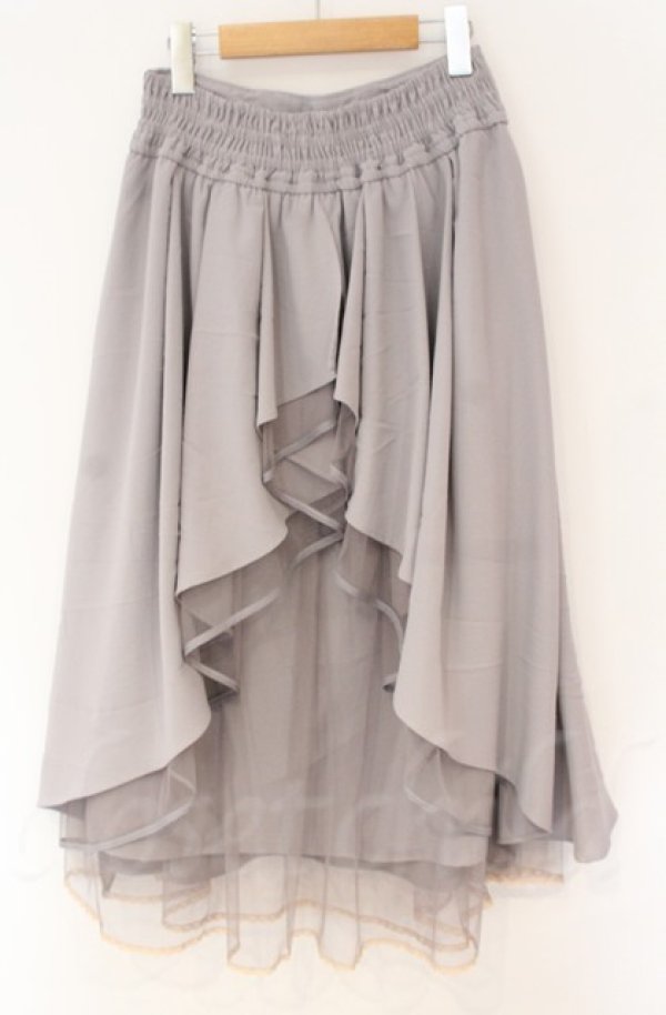 画像3: axes femme POETIQUE / バックフリルレースアップスカート  グレー O-25-10-31-3053-AX-SK-IG-OS (3)