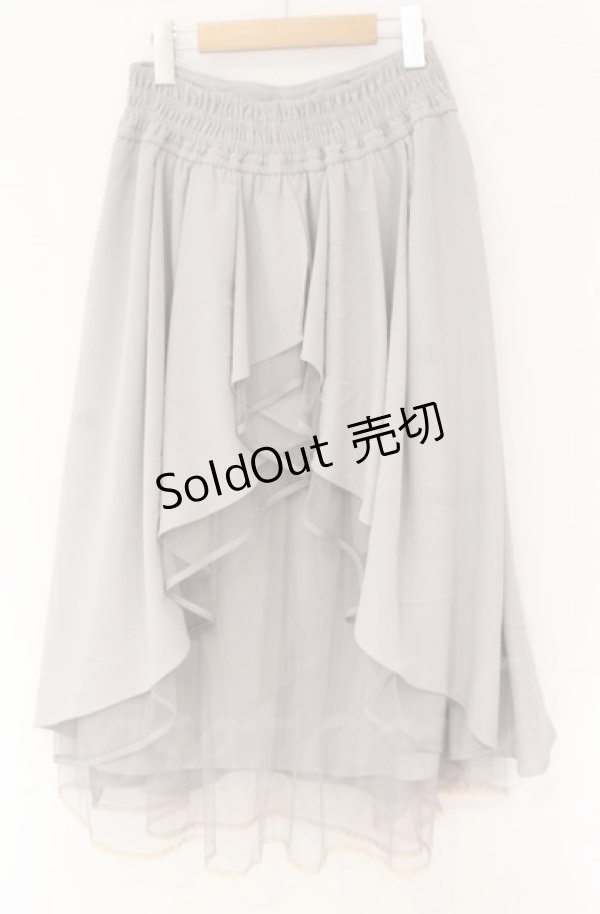 画像3: axes femme POETIQUE / バックフリルレースアップスカート  グレー O-25-10-31-3053-AX-SK-IG-OS (3)