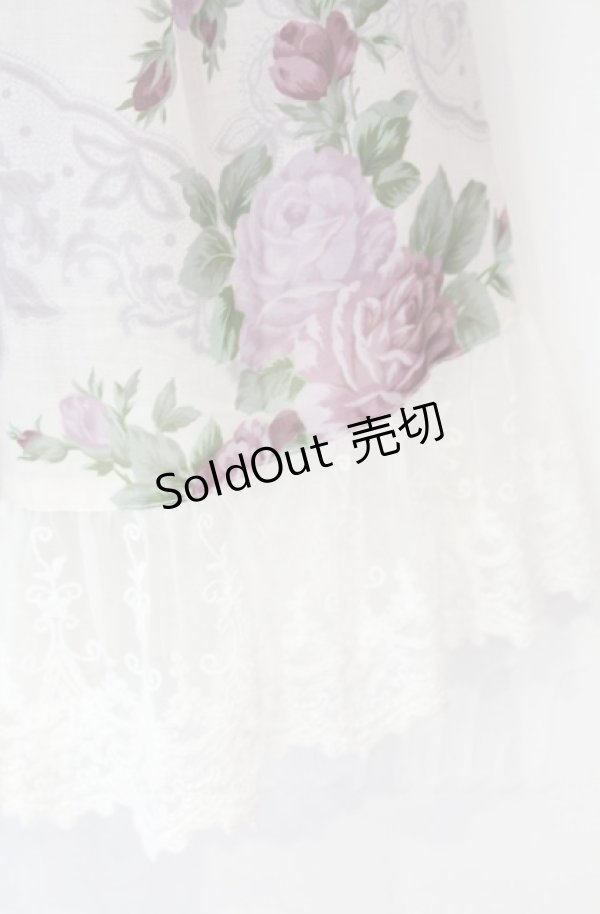 画像2: 【SALE】axes femme / ラフィネローズ柄タックスカート  アイボリー O-25-10-31-3055-AX-SK-IG-ZT102 (2)