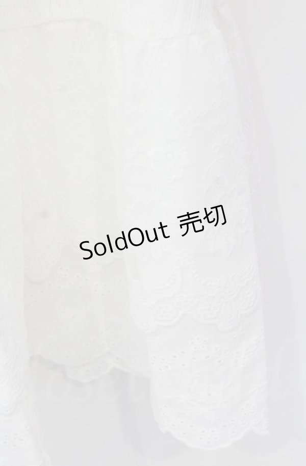 画像3: axes femme / ティアードコットンレーススカート  シロ O-25-10-31-3056-AX-CO-IG-OS (3)