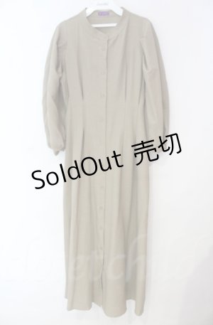 画像: 【SALE】axes femme / ノーカラーシャツワンピース  カーキベージュ O-25-10-31-3006-AX-OP-IG-ZT066