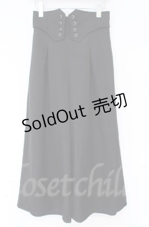 画像: axes femme / 連ボタンハイウエストパンツ  クロ O-25-10-31-3060-AX-PA-IG-OS