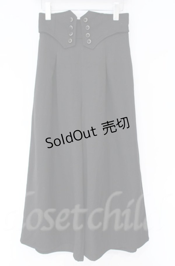 画像1: axes femme / 連ボタンハイウエストパンツ  クロ O-25-10-31-3060-AX-PA-IG-OS (1)