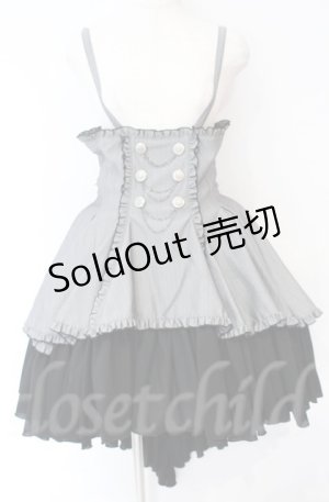 画像: MARBLE / エンブレム飾りチェーン付きハイウエストドレープスカート  グレーストライプ×ブラック O-25-10-31-3061-GO-SK-IG-OS