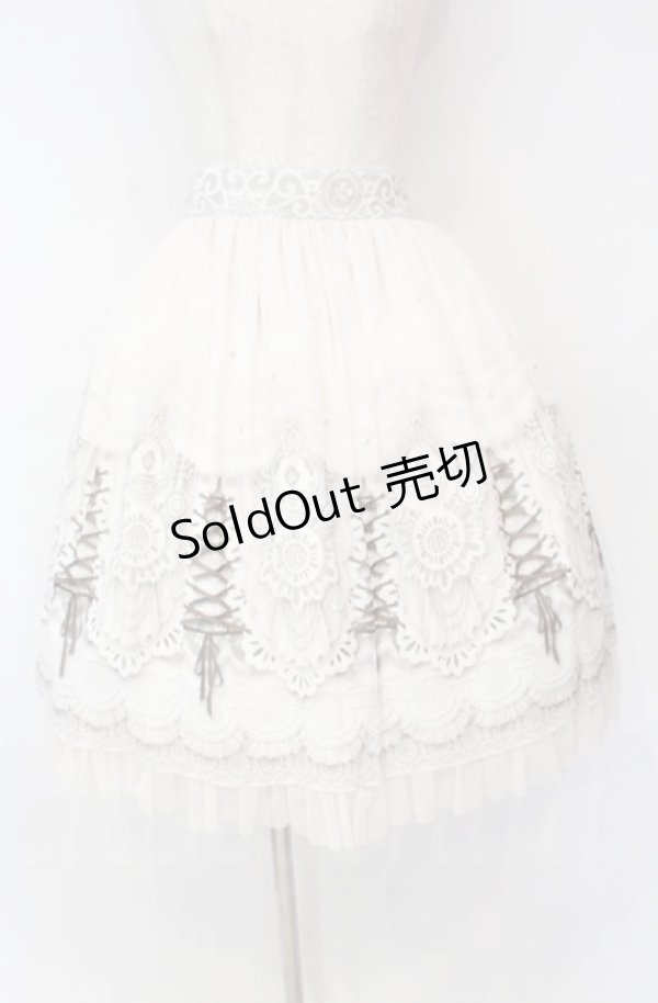 画像1: abilletage / プリンセス柄シフォンスカート（ミディアム）  アイボリー O-25-10-31-3063-GO-SK-IG-OS (1)