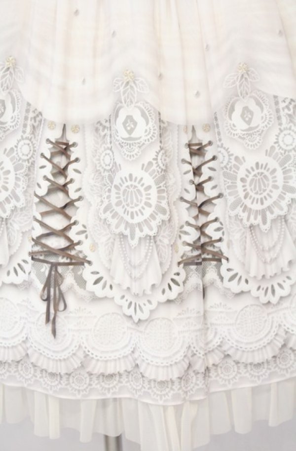 画像2: abilletage / プリンセス柄シフォンスカート（ミディアム）  アイボリー O-25-10-31-3063-GO-SK-IG-OS (2)