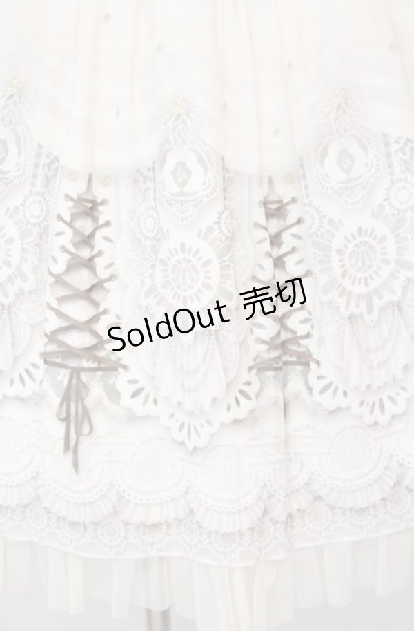 画像2: abilletage / プリンセス柄シフォンスカート（ミディアム）  アイボリー O-25-10-31-3063-GO-SK-IG-OS (2)