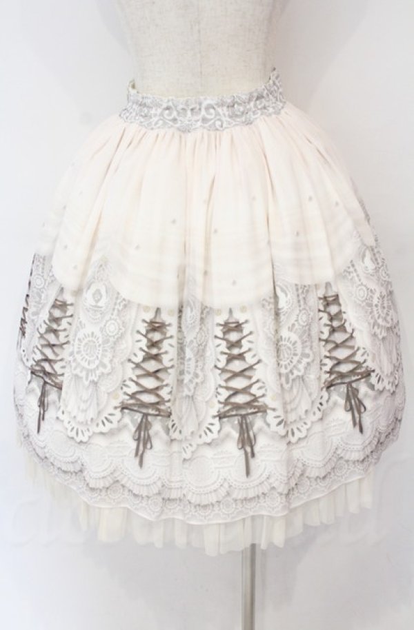 画像3: abilletage / プリンセス柄シフォンスカート（ミディアム）  アイボリー O-25-10-31-3063-GO-SK-IG-OS (3)