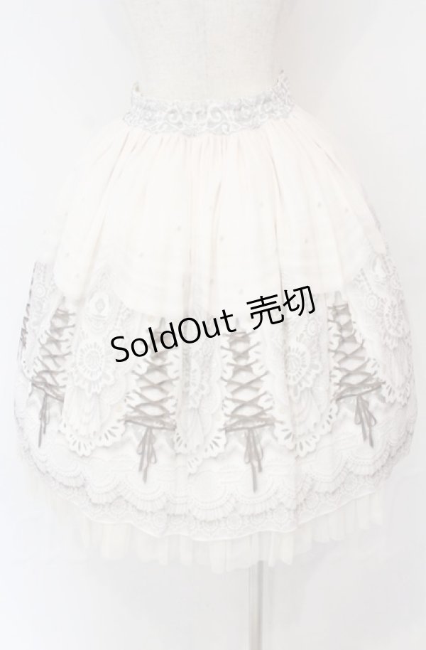 画像3: abilletage / プリンセス柄シフォンスカート（ミディアム）  アイボリー O-25-10-31-3063-GO-SK-IG-OS (3)