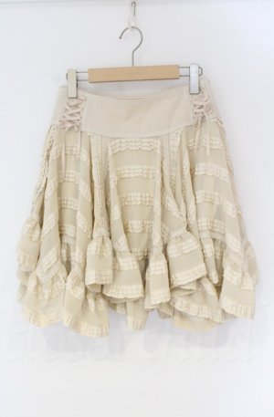 画像: abilletage / イレギュラーヘムスカート  ベージュ O-25-10-31-3062-GO-SK-IG-OS